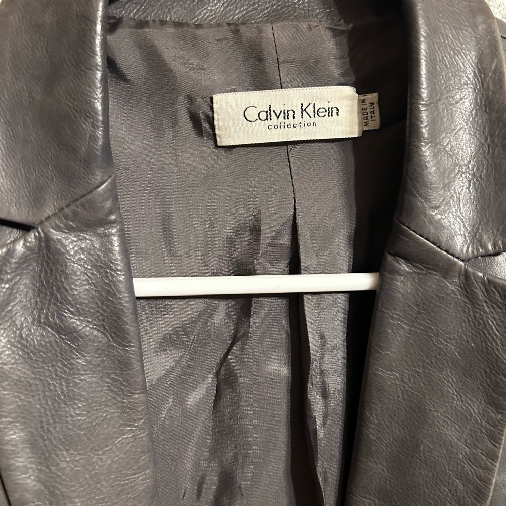 Grey Leather Jacket - Picture 5 of 9